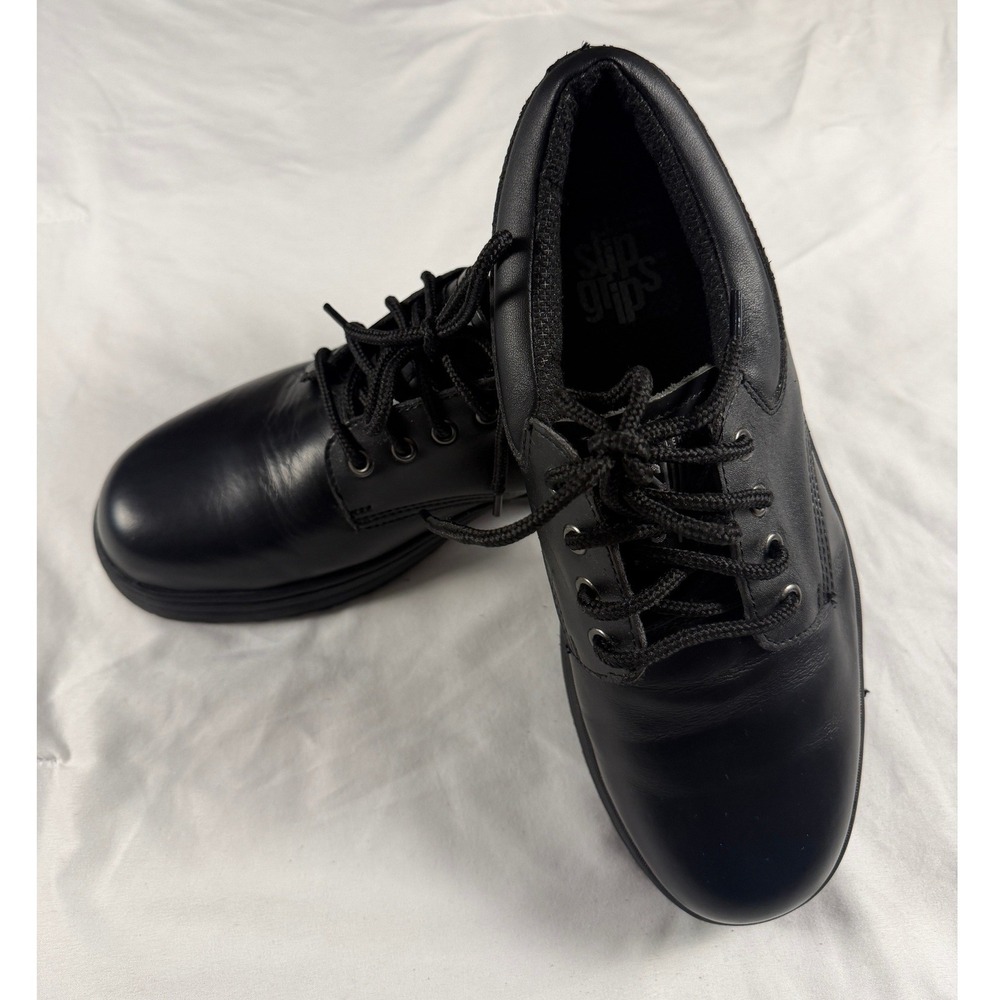 Lehigh Safety Shoes Slip Grips Black Leather Steel Toe Work Oxfords 10M 5332